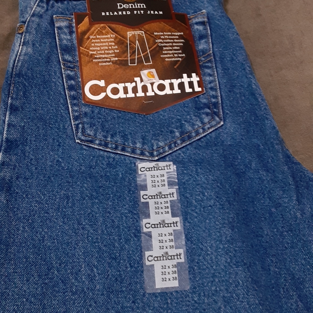 Carhartt Denim Relaxed Fit Jean Mens Heavyweight 5-Pocket Tapered Size 32 New